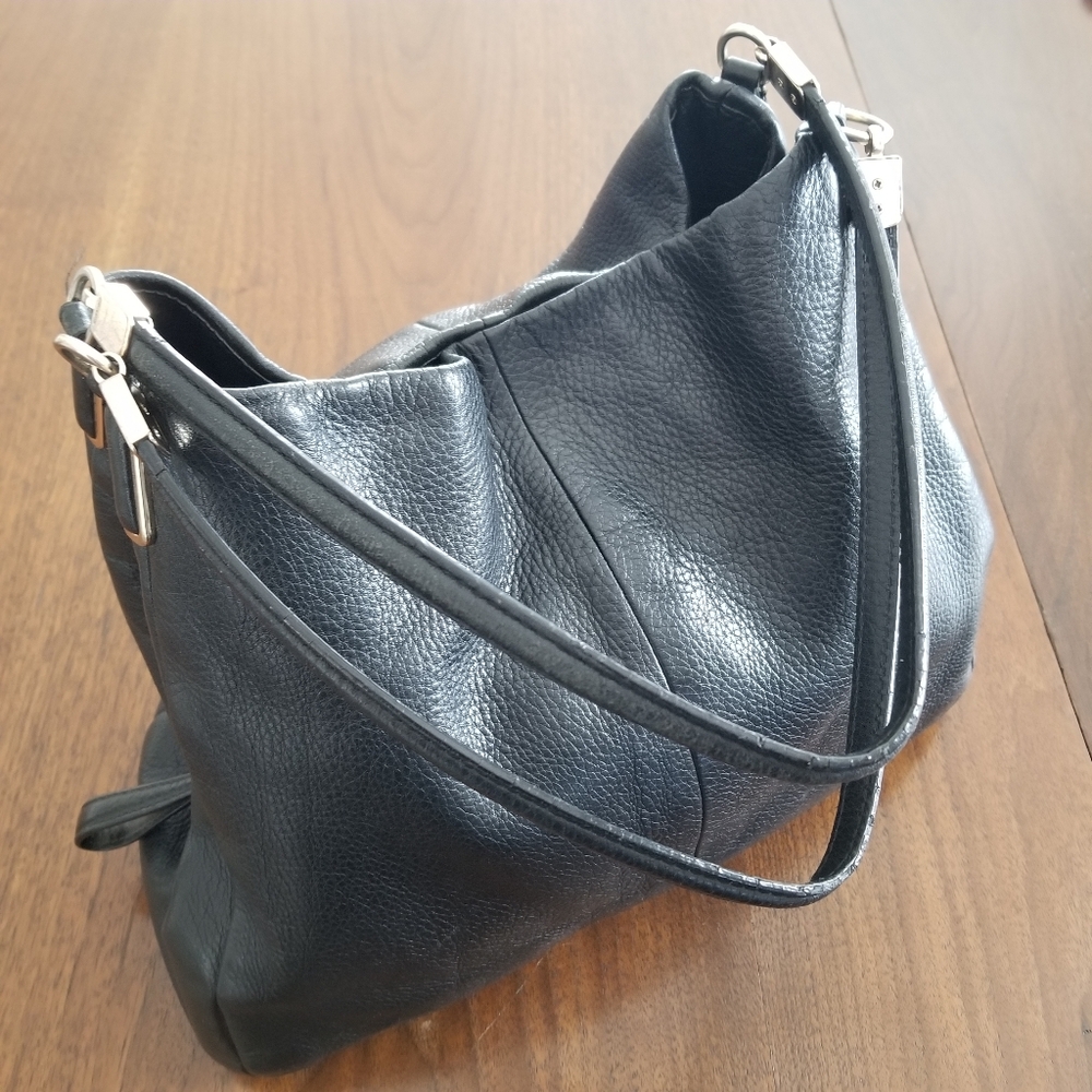 COACH Madison Phoebe 26224 Black Pebbled Leather Handbag Purse